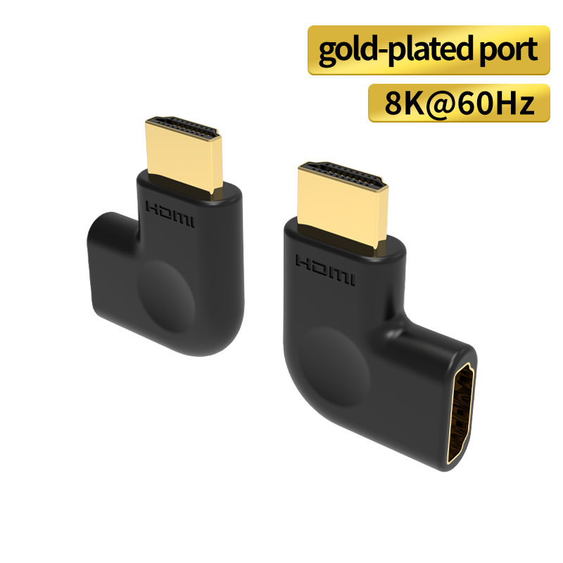 90-degree right-angle HDMI male-to-female adapter
